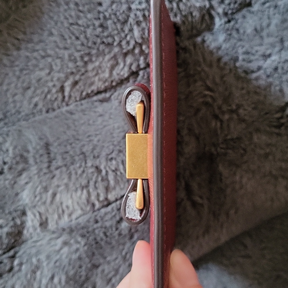 NWOT Kate Spade Morgan Bow Embellished Saffiano Leather Autumnal Red Card Holder - Picture 4 of 9